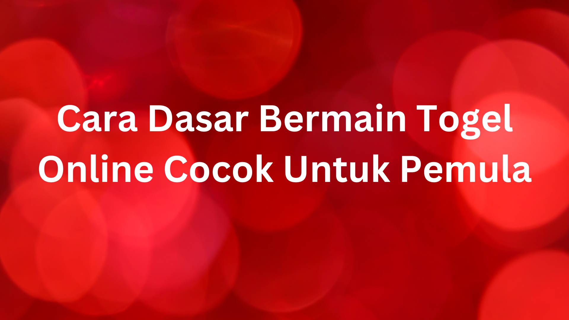 Cara Dasar Bermain Togel Online Cocok Untuk Pemula
